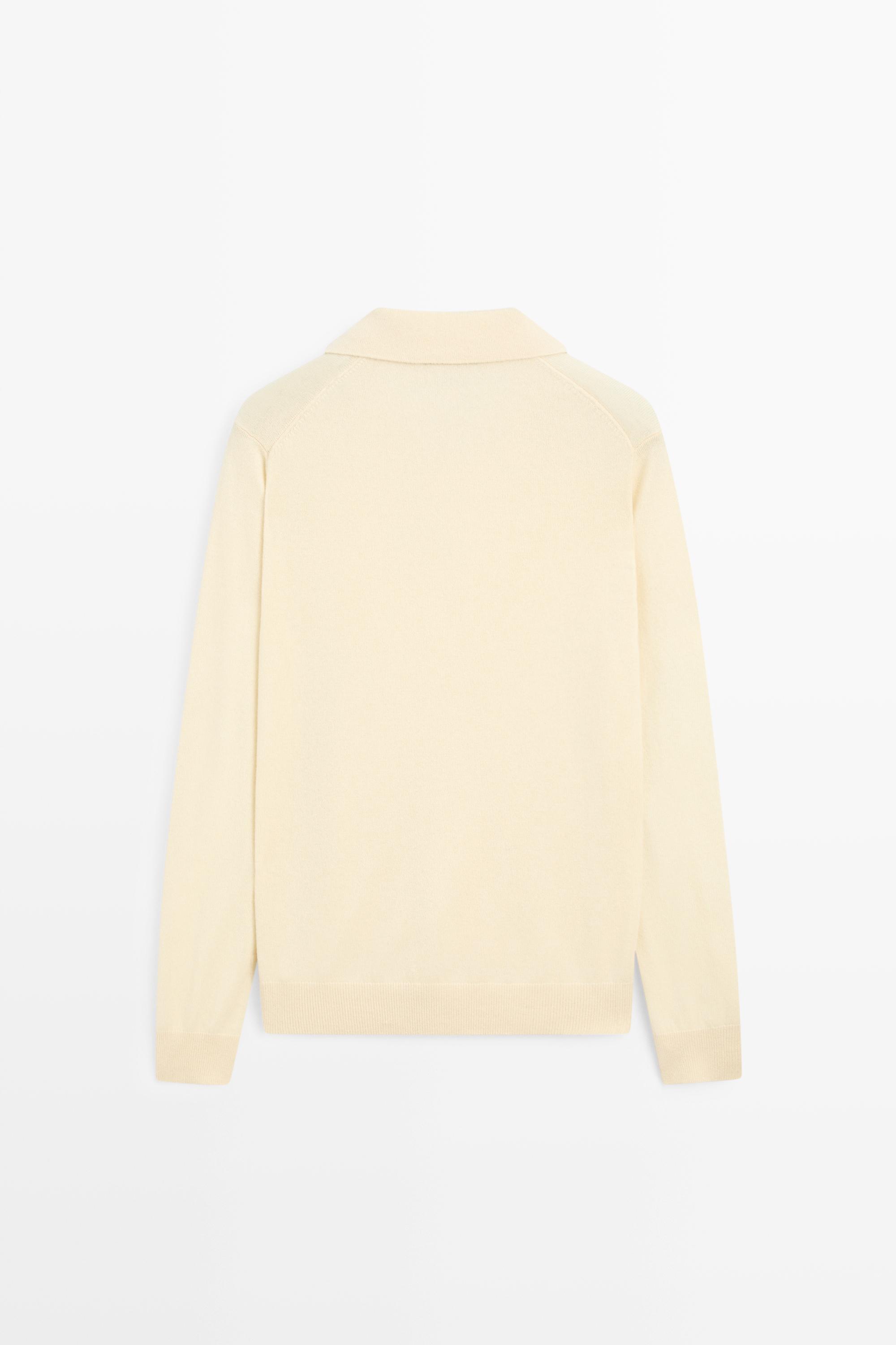 Pull polo en maille 100 % cachemire